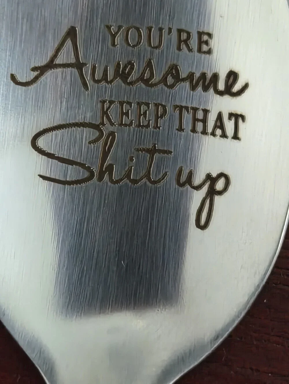 Add a little humor to your coffee, tea, or dessert time with this fun set of eng